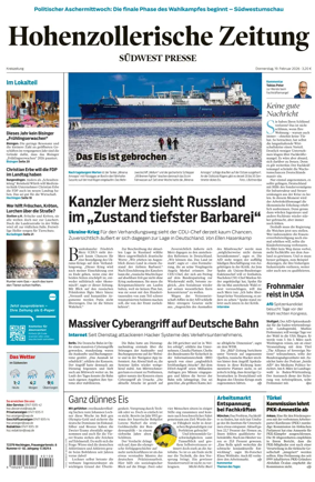 Cover of Hohenzollerische Zeitung