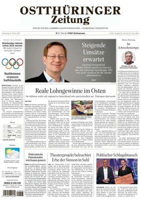Cover of Ostthuringer Zeitung (Saalfeld)