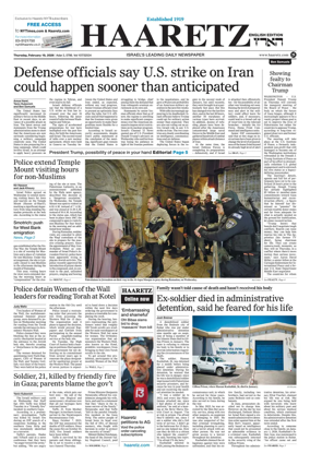 Cover of Haaretz english edition