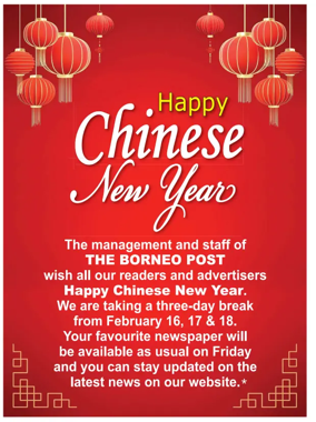 Cover of The Borneo Post (Sarawak)