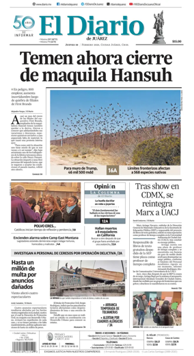 Cover of El Diario de Juarez