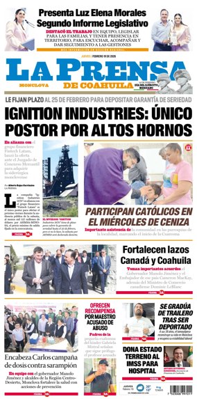 Cover of La Prensa de Coahuila