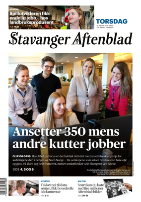 Cover of Stavanger Aftenblad