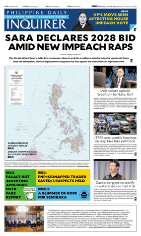 Cover of Philippine Daily Inquirer