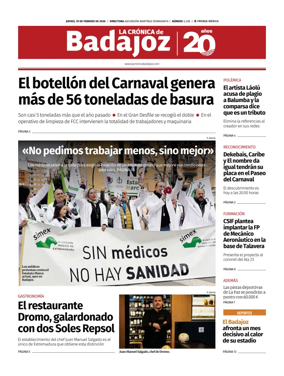 Cover of La Cronica de Badajoz BE