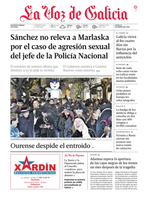 Cover of La Voz de Galicia (Ourense)