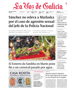 Cover of La Voz de Galicia (Pontevedra)