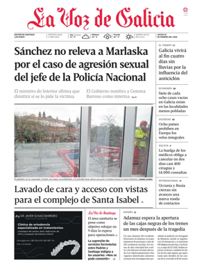 Cover of La Voz de Galicia (Santiago)