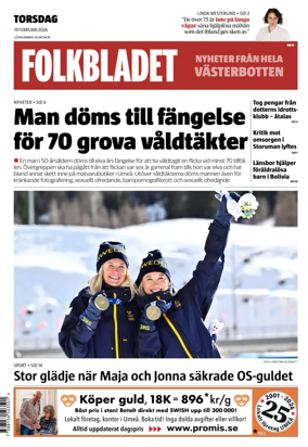 Cover of Folkbladet Vasterbotten