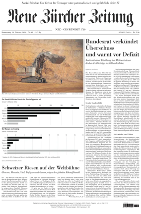 Cover of Neue Zurcher Zeitung