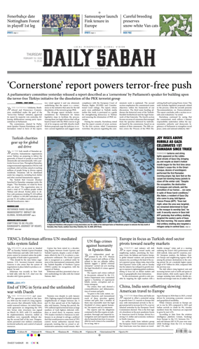 Cover of Daily Sabah (Turkey)