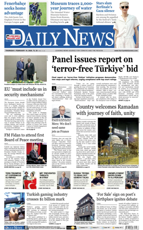 Cover of Hurriyet Daily News & Economic Review