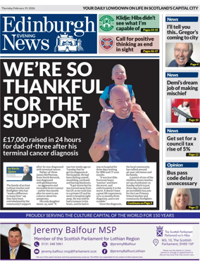 Cover of Edinburgh Evening News