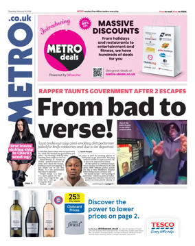 Cover of Metro (UK)