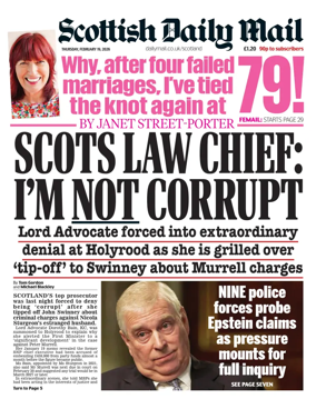 Cover of Scottish Daily Mail