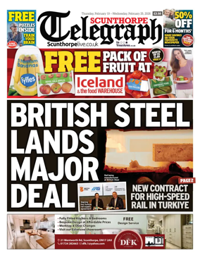 Cover of Scunthorpe Telegraph