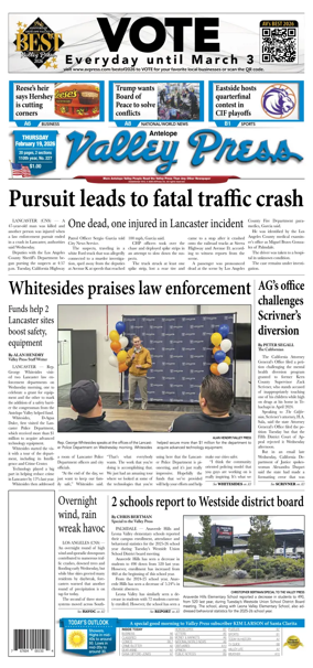 Cover of Antelope Valley Press