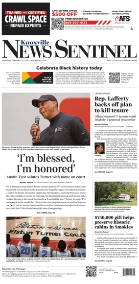 Cover of Knoxville News Sentinel