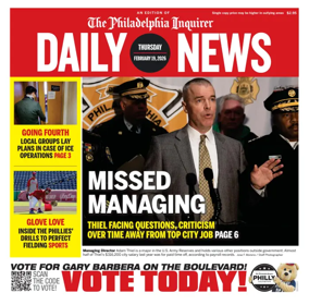 Cover of Philadelphia Daily News