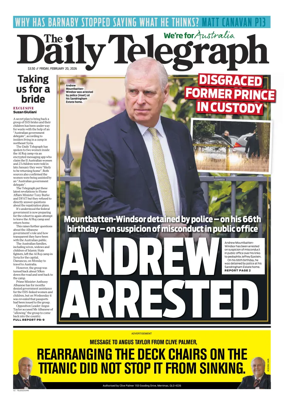 Cover of The Daily Telegraph (Sydney)