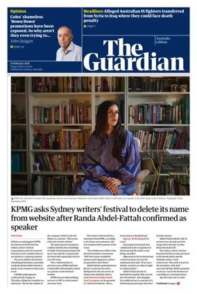 Cover of The Guardian Australia