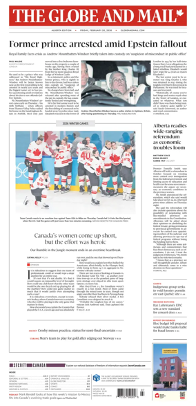 Cover of The Globe and Mail (Alberta Edition)