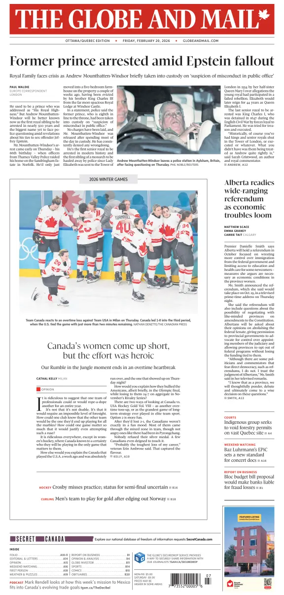Cover of The Globe and Mail (Ottawa/Quebec Edition)