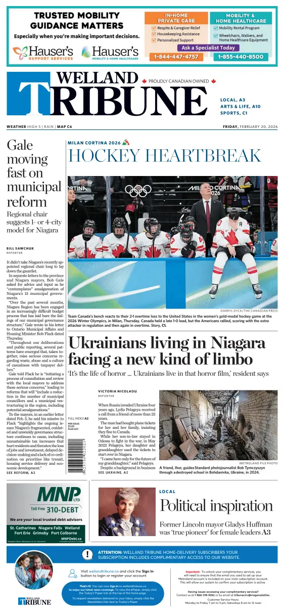 Cover of The Welland Tribune