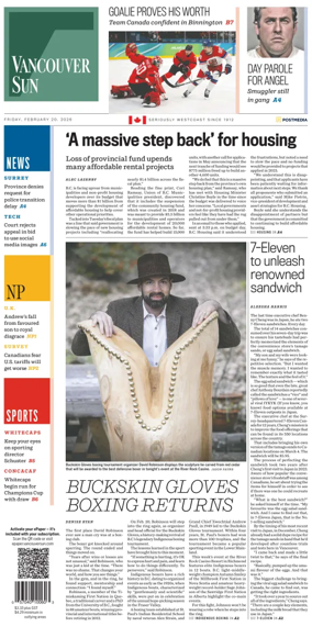 Cover of Vancouver Sun