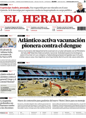 Cover of El Heraldo (Colombia)
