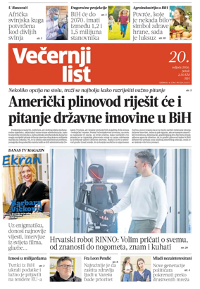 Cover of Vecernji list BiH
