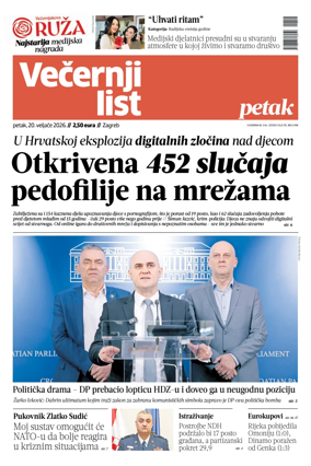 Cover of Vecernji list - Zagreb