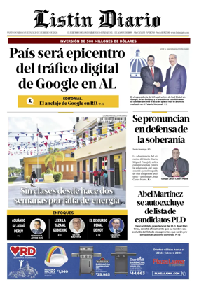 Cover of Listin Diario