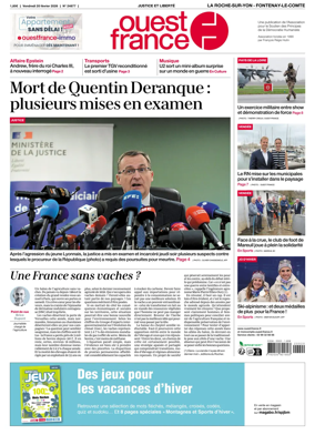 Cover of Ouest France (La Roche-sur-Yon - Fontenay-le-Comte)