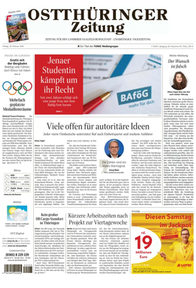 Cover of Ostthuringer Zeitung (Saalfeld)