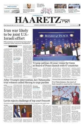 Cover of Haaretz english edition (Friday)