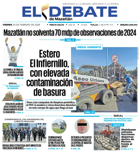 Cover of El Debate de Mazatlan