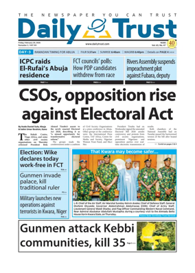 Cover of Daily Trust