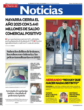 Cover of Diario de Noticias (Spain)
