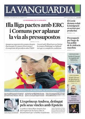 Cover of La Vanguardia (Catala)