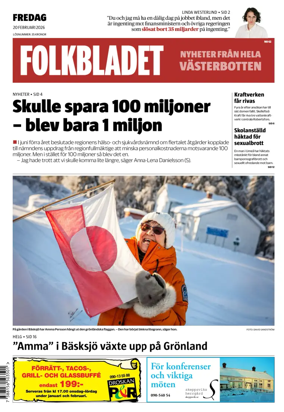 Cover of Folkbladet Vasterbotten