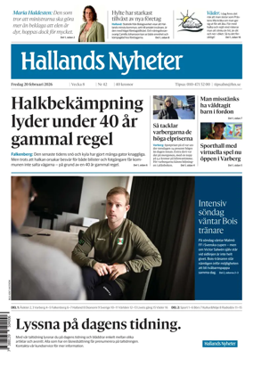 Cover of Hallands Nyheter