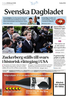 Cover of Svenska Dagbladet
