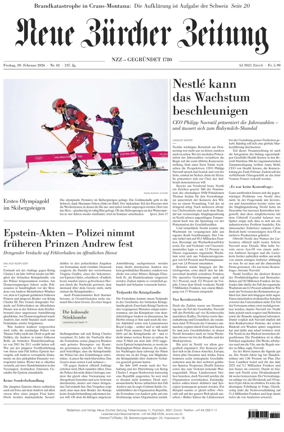 Cover of Neue Zurcher Zeitung