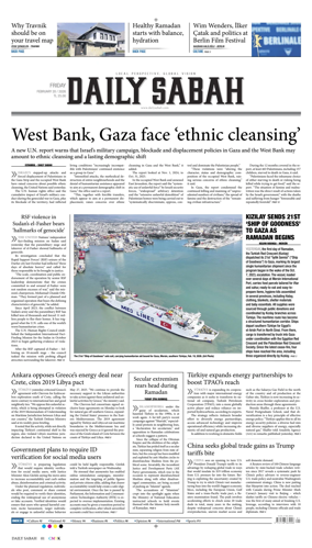 Cover of Daily Sabah (Turkey)