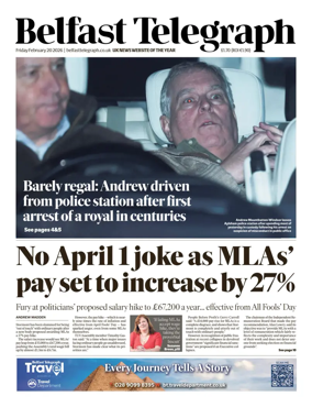 Cover of Belfast Telegraph