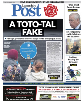 Cover of Lancashire Evening Post