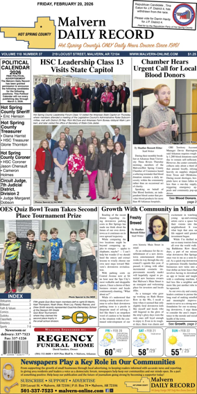 Cover of Malvern Daily Record