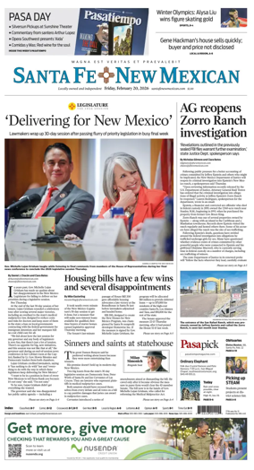 Cover of Santa Fe New Mexican