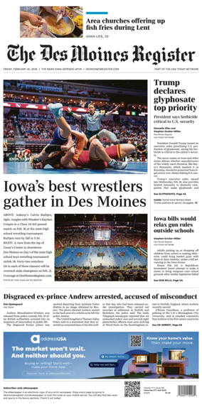 Cover of The Des Moines Register